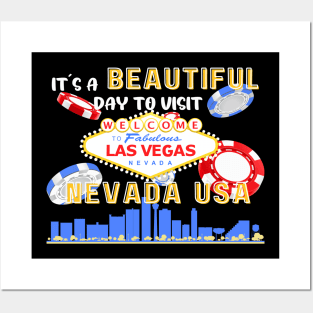 Travel to beautiful Las Vegas in Nevada. Bright text. Gift ideas for the travel enthusiast available on t-shirts, stickers, mugs, and phone cases, among other things. Posters and Art